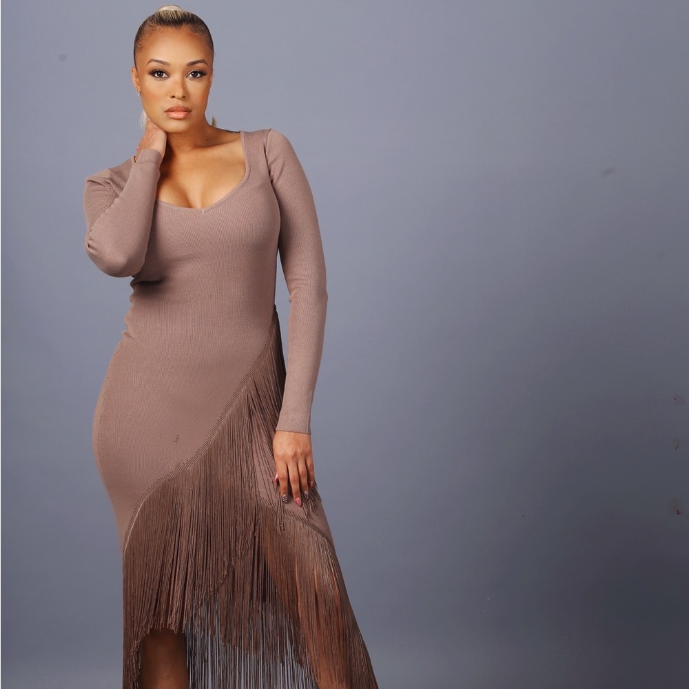 Fringe Knit Maxi